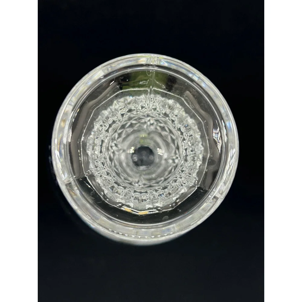 Cristal d'Arques France Lead Crystal Candlestick Holder Diamond Cut 6.5 Inch